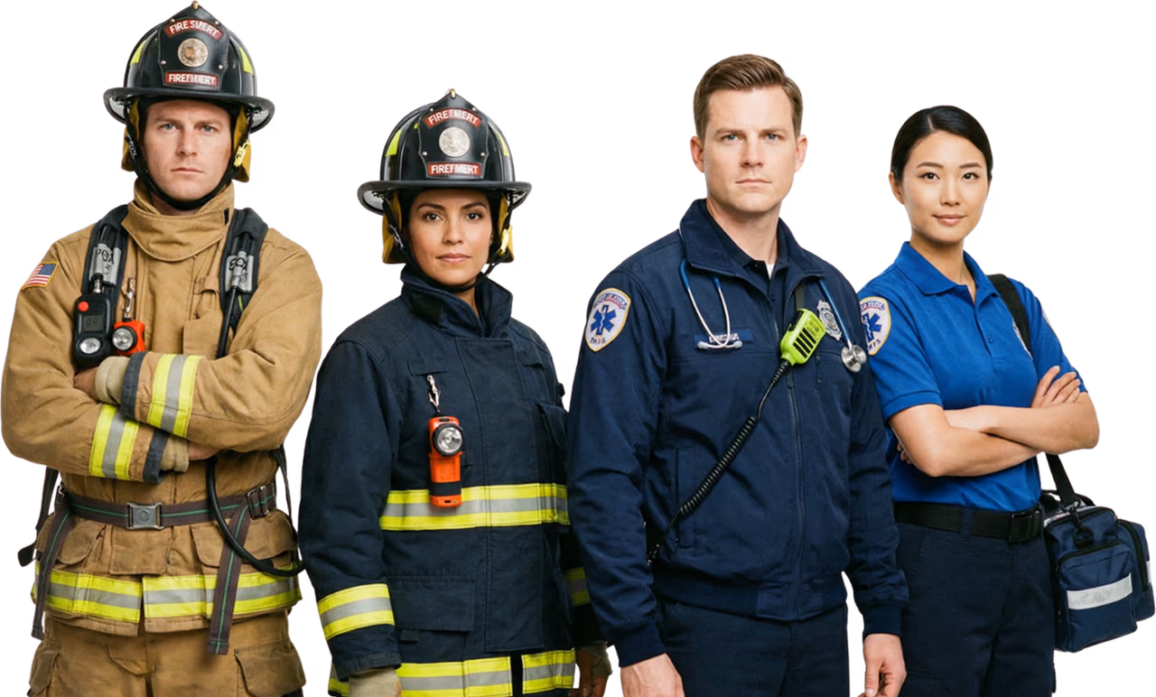 Firefighters and paramedics, fire and EMS leaders